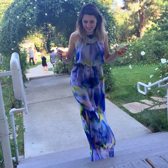 Leith Dresses & Skirts - Leith - Watercolor Halter Maxi Dress